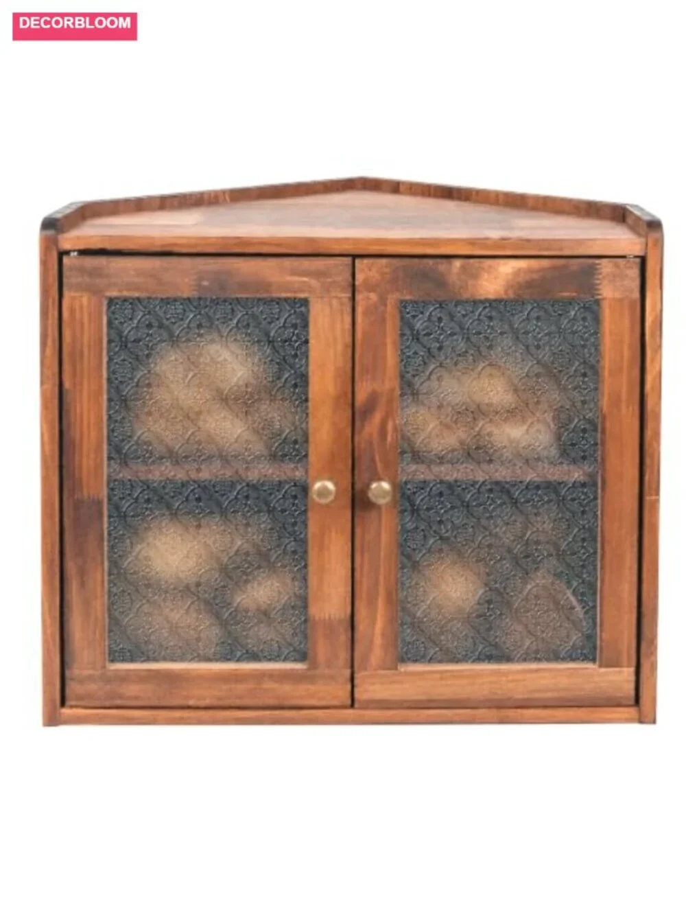 Corner Bread Box 2-Tier Wooden with Acrylic Windows, Kitchen Countertop